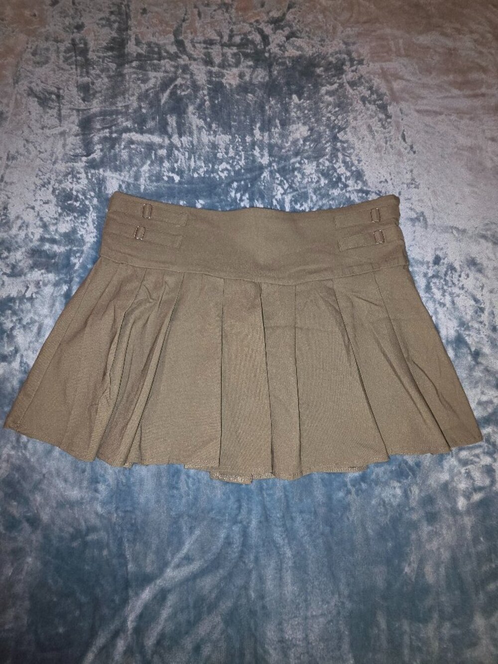 Pleated Mini Skirt - Olive